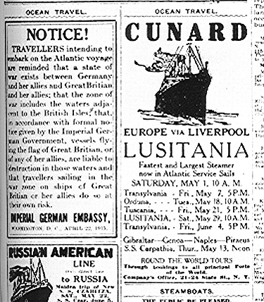 lusitania notice